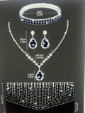 RHINESTONE CLUTCH W/NECKLACE, EARRINGS & BRACELET